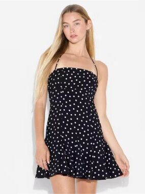 wild fable ~ Halter ~ Mini ~ A-Line ~ Dress ~ Black & White Polka Dots